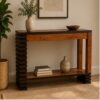 Slatted Base Console Table