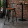 Bar Stool with Wooden Seat
