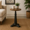 Vintage Round Pedestal Side Table