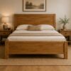 Solid Wood Panel Bed